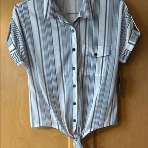 Ardene Blue and White Striped Shirt